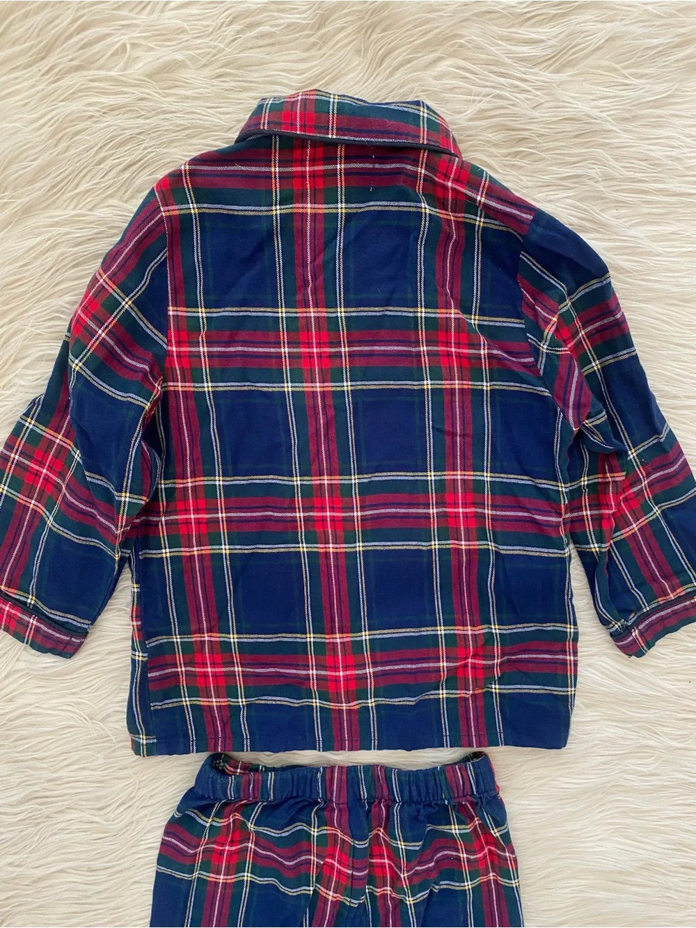 Petite Plume Windsor Tartan Red Plaid Kid's Brushed Twill Pajama Set Christmas 3